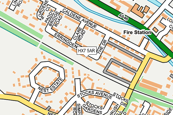 HX7 5AR map - OS OpenMap – Local (Ordnance Survey)