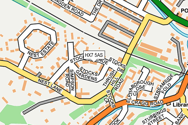 HX7 5AS map - OS OpenMap – Local (Ordnance Survey)