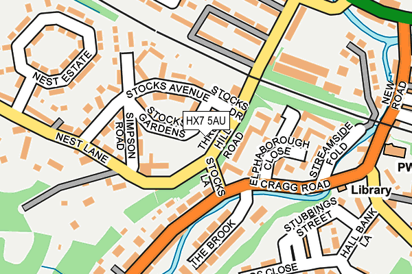 HX7 5AU map - OS OpenMap – Local (Ordnance Survey)