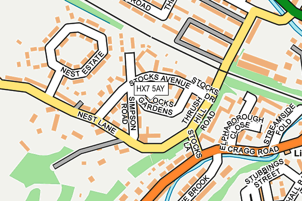HX7 5AY map - OS OpenMap – Local (Ordnance Survey)