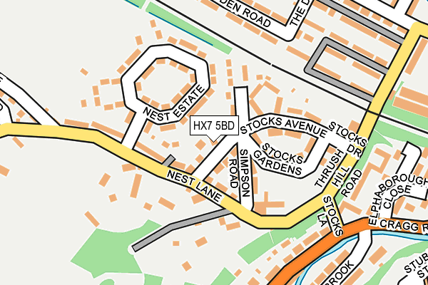 HX7 5BD map - OS OpenMap – Local (Ordnance Survey)