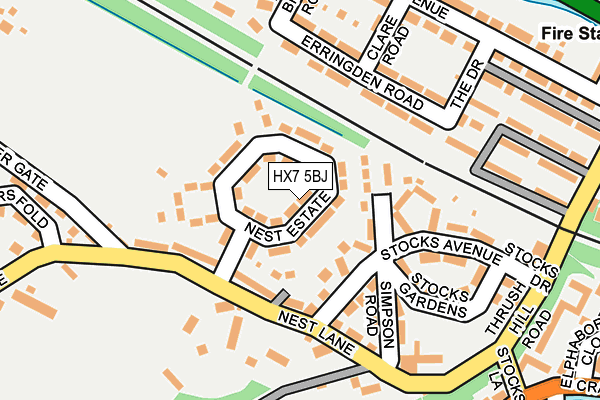 HX7 5BJ map - OS OpenMap – Local (Ordnance Survey)