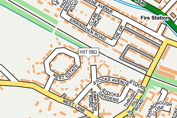 HX7 5BQ map - OS OpenMap – Local (Ordnance Survey)