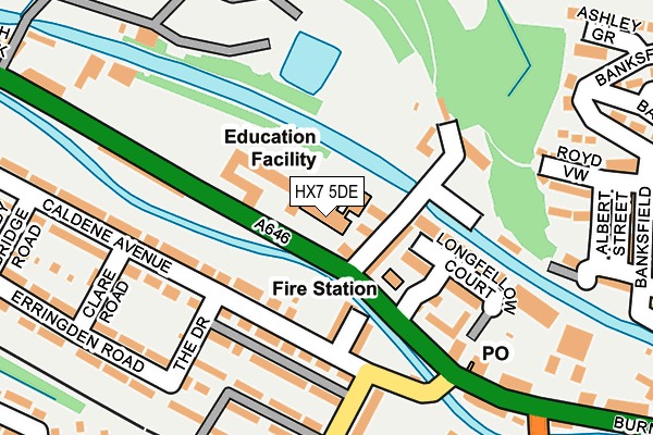 HX7 5DE map - OS OpenMap – Local (Ordnance Survey)