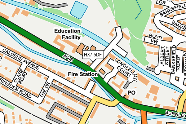 HX7 5DF map - OS OpenMap – Local (Ordnance Survey)