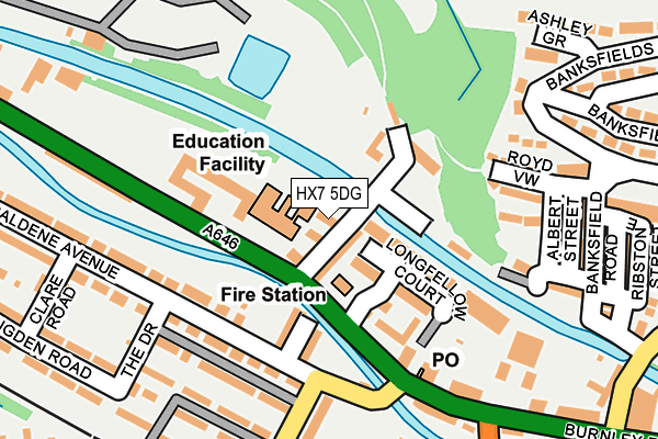 HX7 5DG map - OS OpenMap – Local (Ordnance Survey)