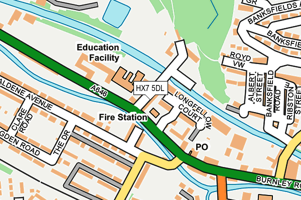 HX7 5DL map - OS OpenMap – Local (Ordnance Survey)