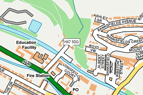 HX7 5DQ map - OS OpenMap – Local (Ordnance Survey)