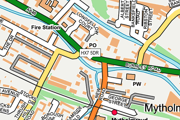 HX7 5DR map - OS OpenMap – Local (Ordnance Survey)