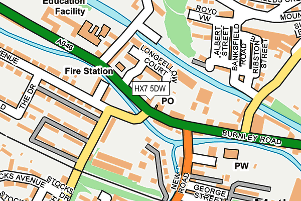 HX7 5DW map - OS OpenMap – Local (Ordnance Survey)