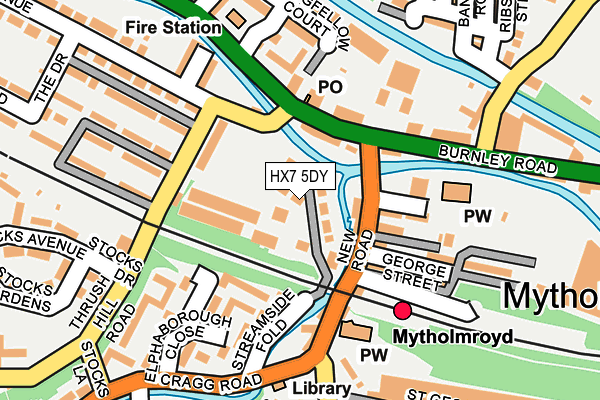 HX7 5DY map - OS OpenMap – Local (Ordnance Survey)