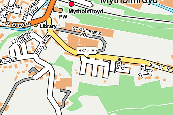 HX7 5JA map - OS OpenMap – Local (Ordnance Survey)