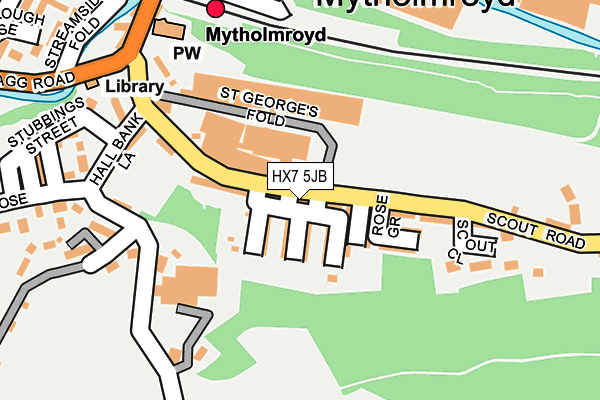 HX7 5JB map - OS OpenMap – Local (Ordnance Survey)