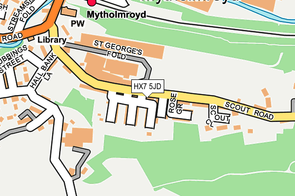 HX7 5JD map - OS OpenMap – Local (Ordnance Survey)