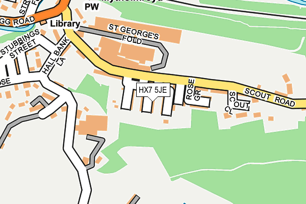 HX7 5JE map - OS OpenMap – Local (Ordnance Survey)