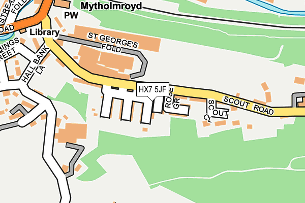 HX7 5JF map - OS OpenMap – Local (Ordnance Survey)