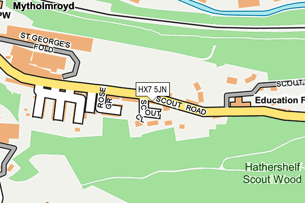 HX7 5JN map - OS OpenMap – Local (Ordnance Survey)