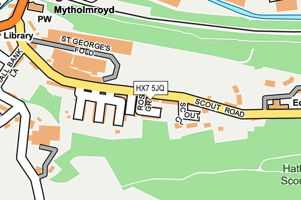 HX7 5JQ map - OS OpenMap – Local (Ordnance Survey)