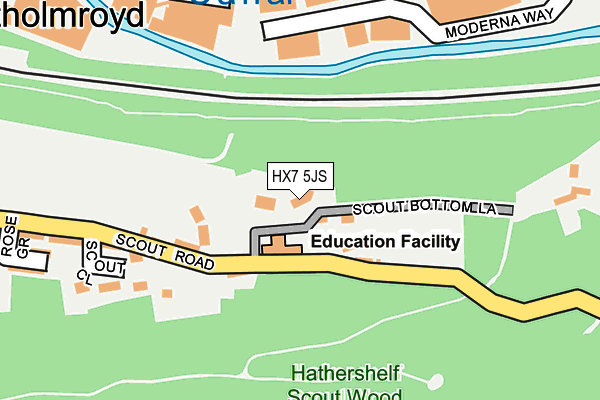 HX7 5JS map - OS OpenMap – Local (Ordnance Survey)