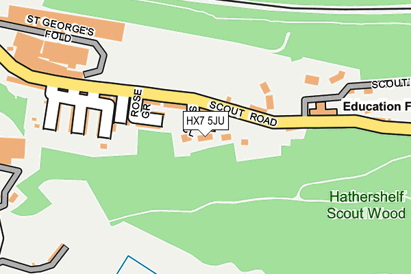 HX7 5JU map - OS OpenMap – Local (Ordnance Survey)
