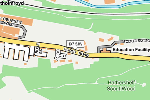 HX7 5JW map - OS OpenMap – Local (Ordnance Survey)