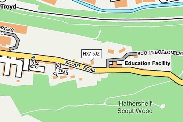 HX7 5JZ map - OS OpenMap – Local (Ordnance Survey)