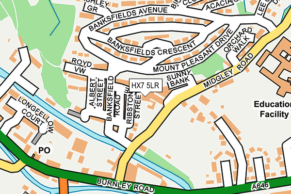 HX7 5LR map - OS OpenMap – Local (Ordnance Survey)