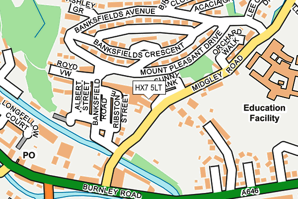 HX7 5LT map - OS OpenMap – Local (Ordnance Survey)