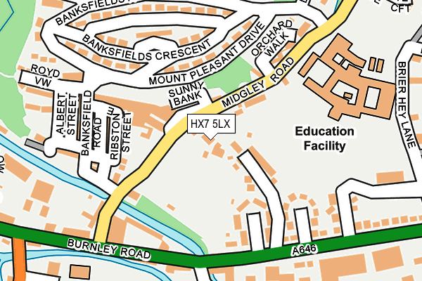 HX7 5LX map - OS OpenMap – Local (Ordnance Survey)