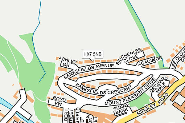 HX7 5NB map - OS OpenMap – Local (Ordnance Survey)