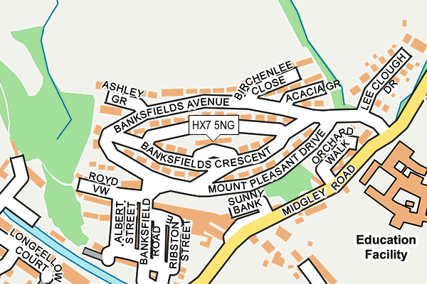 HX7 5NG map - OS OpenMap – Local (Ordnance Survey)
