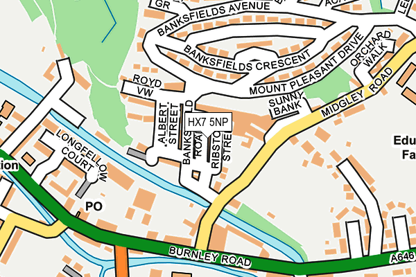 HX7 5NP map - OS OpenMap – Local (Ordnance Survey)
