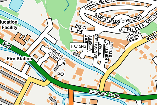 HX7 5NS map - OS OpenMap – Local (Ordnance Survey)