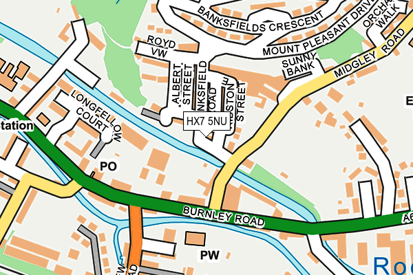 HX7 5NU map - OS OpenMap – Local (Ordnance Survey)