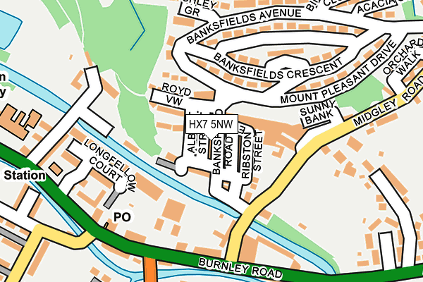 HX7 5NW map - OS OpenMap – Local (Ordnance Survey)