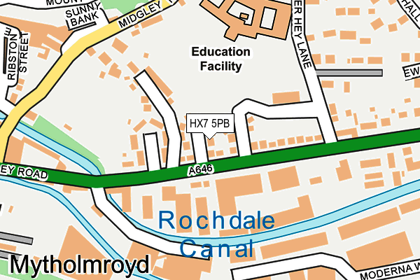 HX7 5PB map - OS OpenMap – Local (Ordnance Survey)