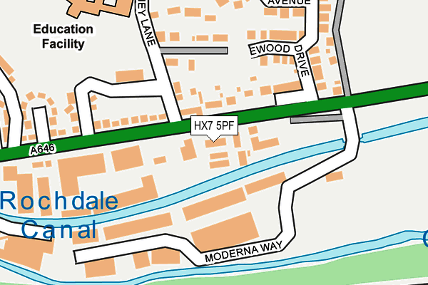 HX7 5PF map - OS OpenMap – Local (Ordnance Survey)