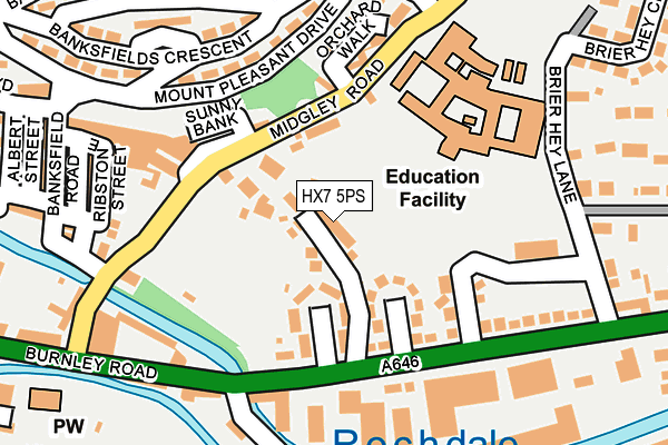 HX7 5PS map - OS OpenMap – Local (Ordnance Survey)