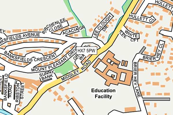 HX7 5PW map - OS OpenMap – Local (Ordnance Survey)