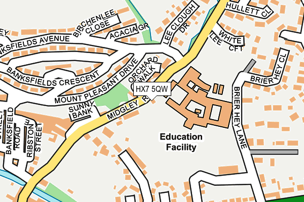 HX7 5QW map - OS OpenMap – Local (Ordnance Survey)