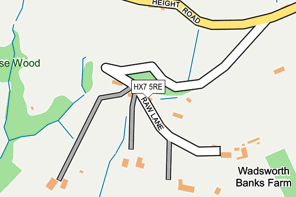 HX7 5RE map - OS OpenMap – Local (Ordnance Survey)