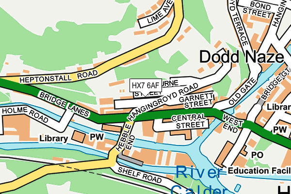 HX7 6AF map - OS OpenMap – Local (Ordnance Survey)