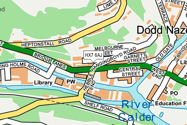 HX7 6AJ map - OS OpenMap – Local (Ordnance Survey)