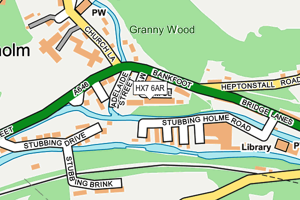 HX7 6AR map - OS OpenMap – Local (Ordnance Survey)