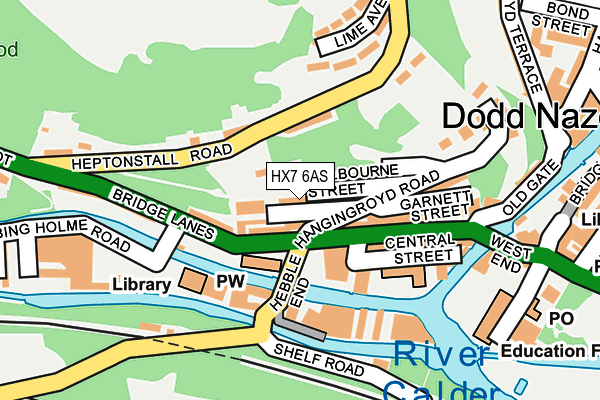 HX7 6AS map - OS OpenMap – Local (Ordnance Survey)