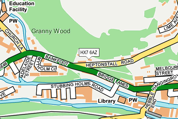 HX7 6AZ map - OS OpenMap – Local (Ordnance Survey)