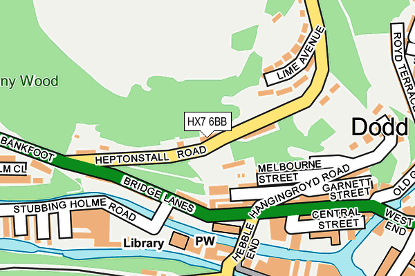 HX7 6BB map - OS OpenMap – Local (Ordnance Survey)