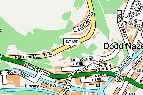HX7 6BD map - OS OpenMap – Local (Ordnance Survey)
