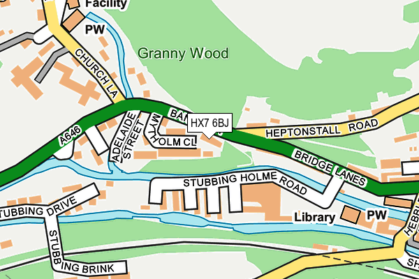 HX7 6BJ map - OS OpenMap – Local (Ordnance Survey)