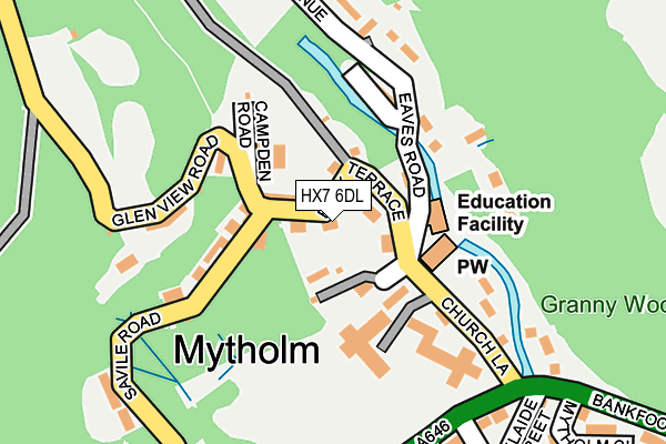 HX7 6DL map - OS OpenMap – Local (Ordnance Survey)